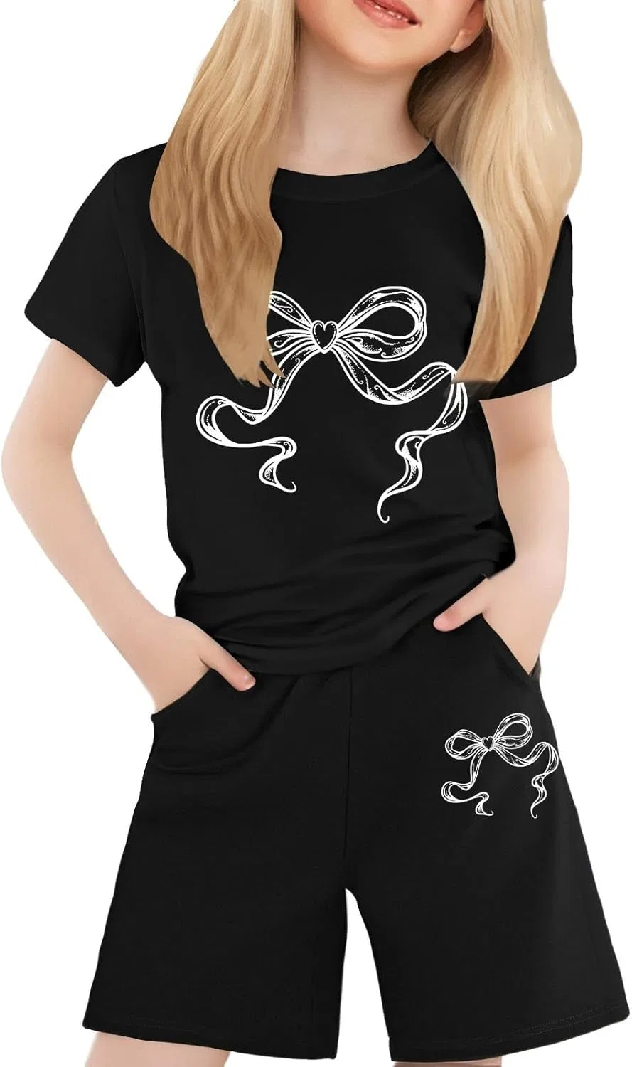 Детский спортивный костюм с бантом, Black