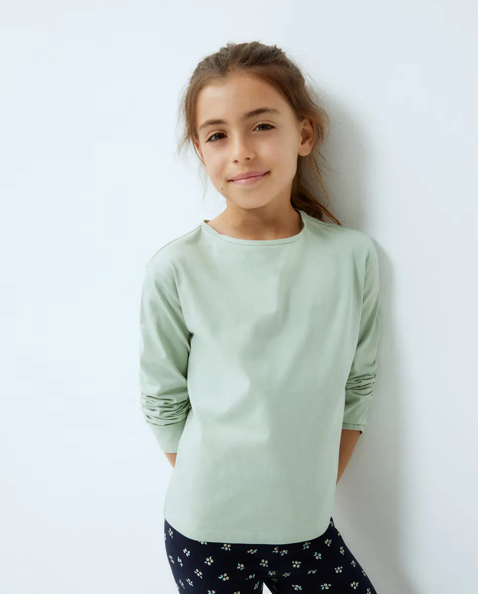 

Базовая футболка для девочки с длинными рукавами Kids El Corte Inglés, зеленый
