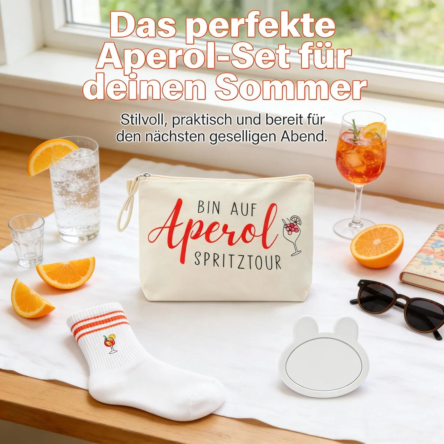 Подарочный набор Aperol: косметичка и носки с зеркалом Zsopn — фото 2
