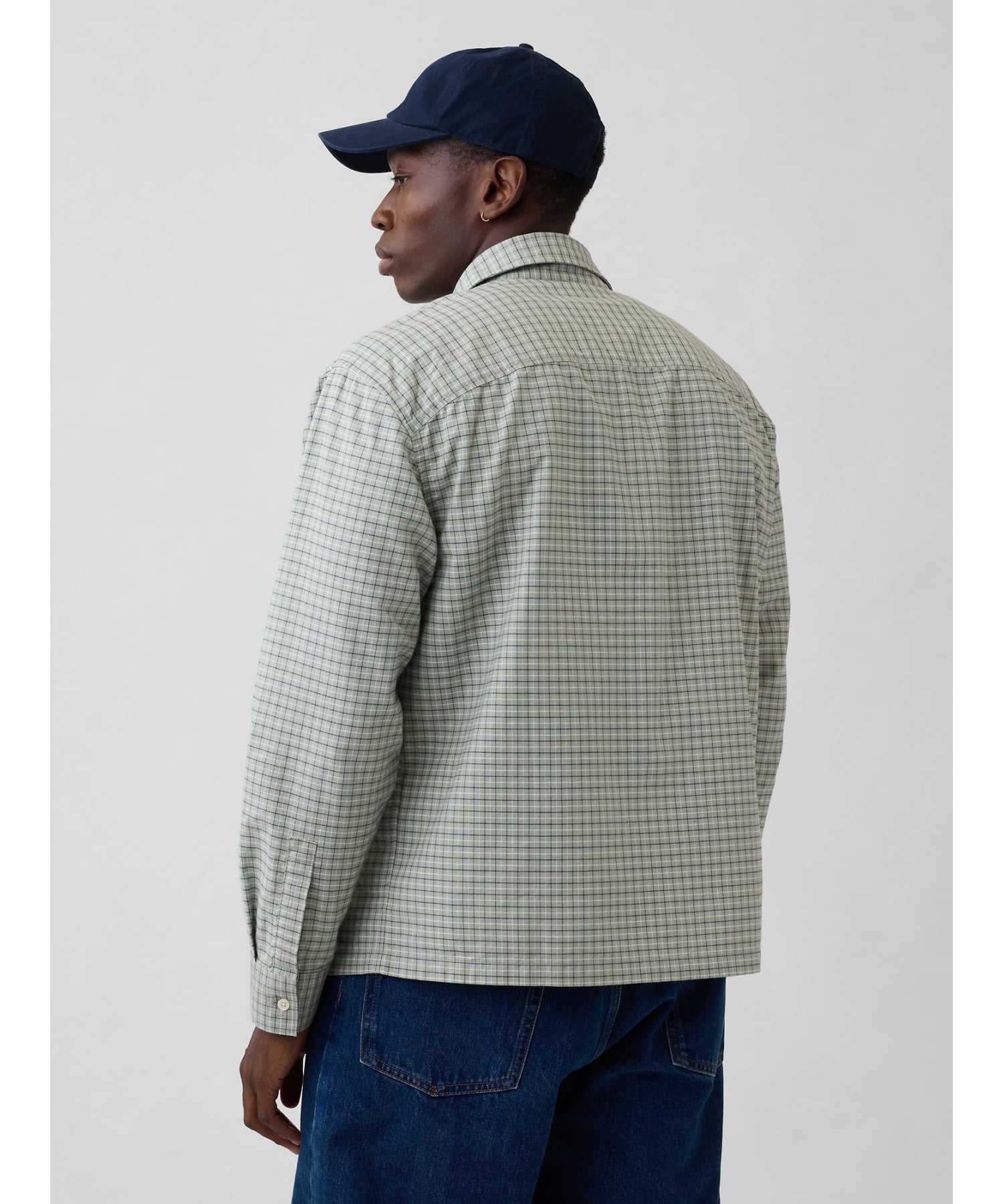 (U) Рубашка Оксфорд свободного кроя GAP, OLIVE_WINDOWPANE — фото 2