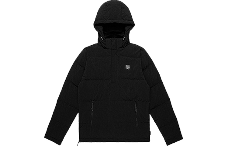 

Пуховая куртка свободного кроя, однотонная, со съемным капюшоном, унисекс Clot, черный