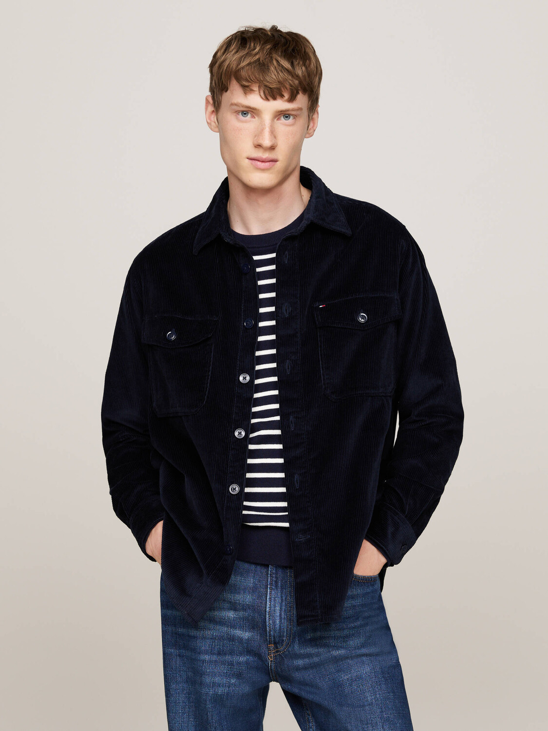 

Рубашка Tommy Hilfiger Loose fit, темно-синий