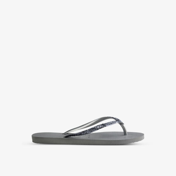 Шлепанцы женские Havaianas с блестками, серый