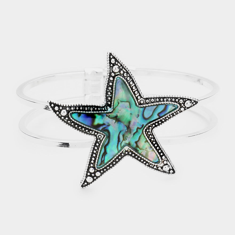 

Браслет из антикварного металла с подвеской в ​​виде морской звезды, цвет: морской орешек, античное серебро Fashnzfab, Abalone, Antique Silver