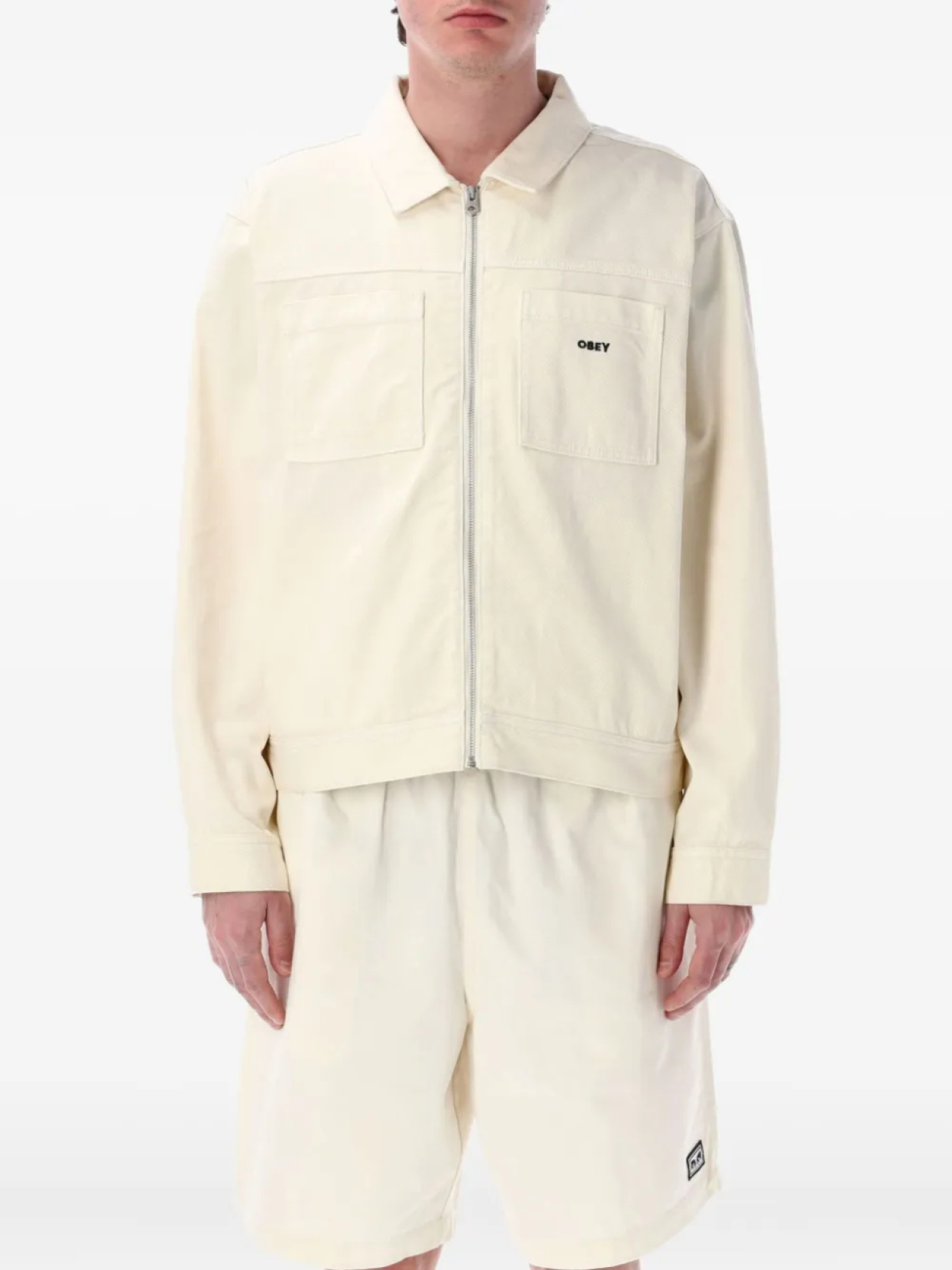 

Куртка из парусины на молнии Obey, белый