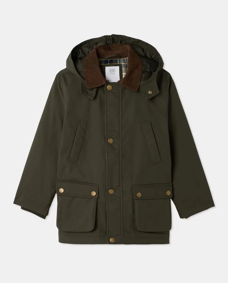 

Детская вощеная парка в клетку с подкладкой Kids El Corte Inglés, цвет 520 Kaki