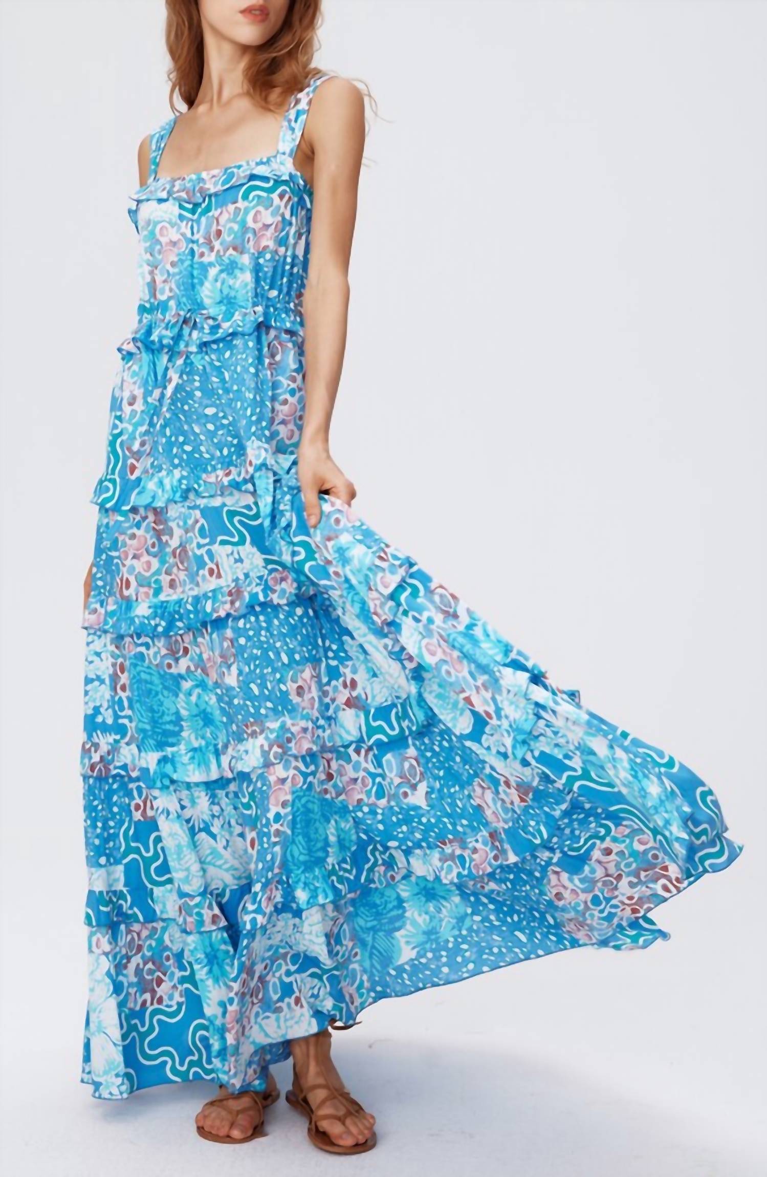 

Платье макси Shawn в синем цвете Solstice Flags Diane von Furstenberg