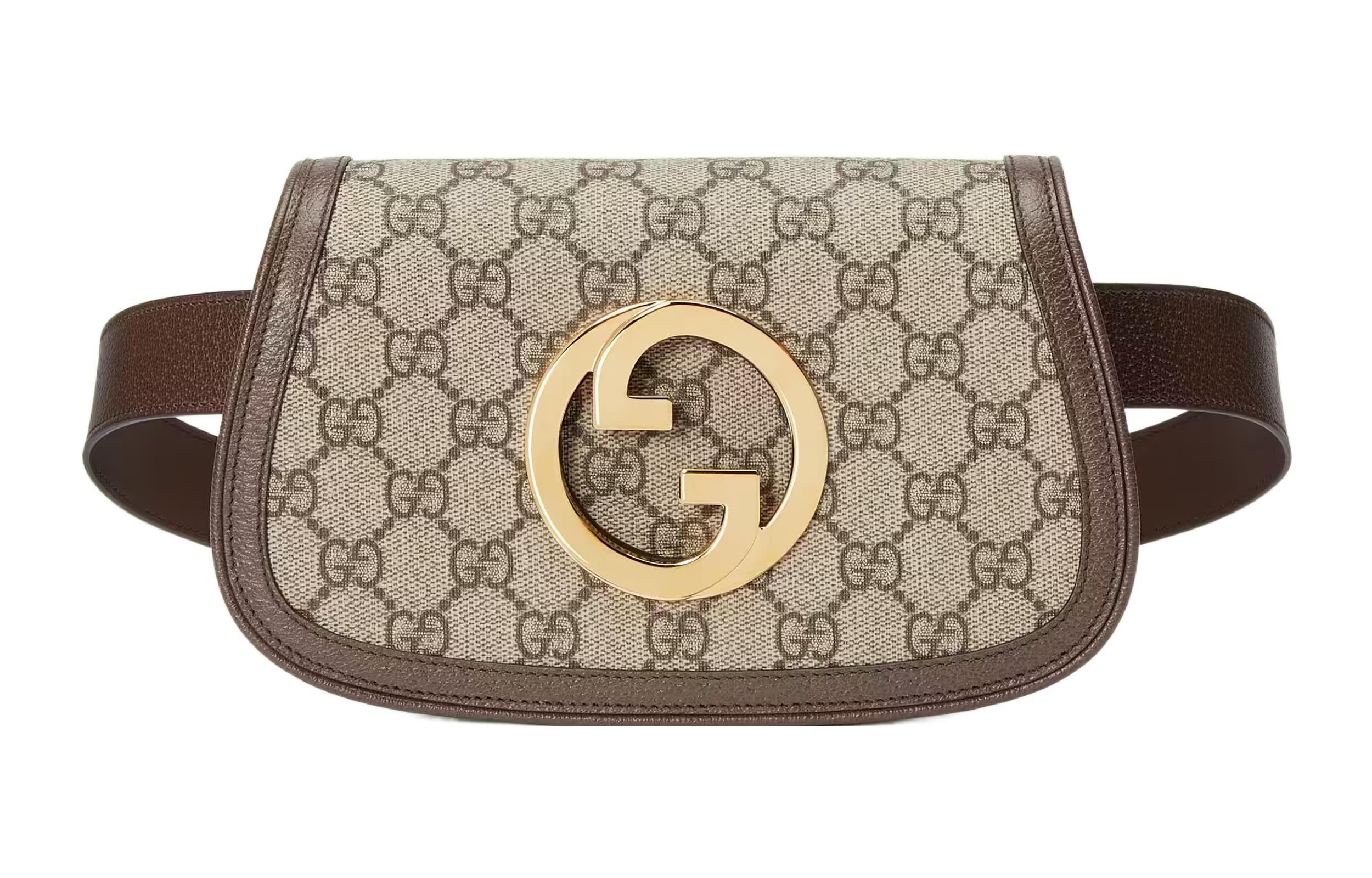 

Блонди Канвас с кожаной отделкой поясная сумка женская Ebony GUCCI