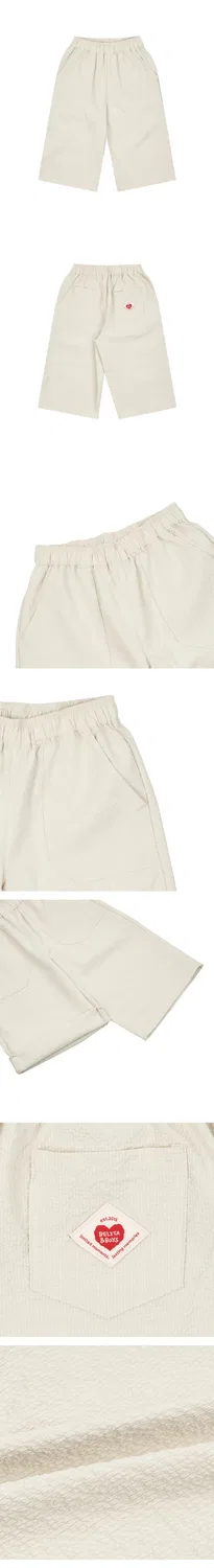 Детские брюки 7/10 длины Bb Heart Patch Poly Seersucker кремовые от Belita&Boys — фото 4