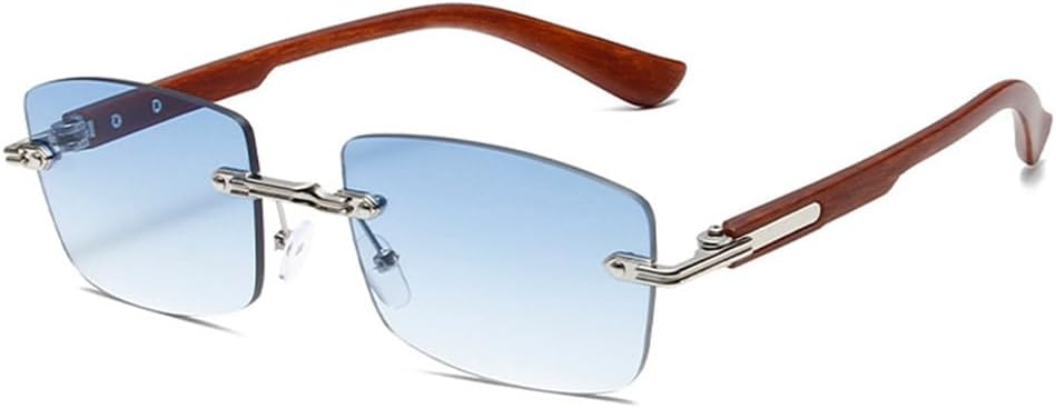 

Солнцезащитные очки UV400 с защитой от ультрафиолета - без оправы, прозрачные, с градиентом цвета "океан", в стиле панк, для женщин и мужчин, для бега и активного отдыха UYPTK, Silver Blue Gradient