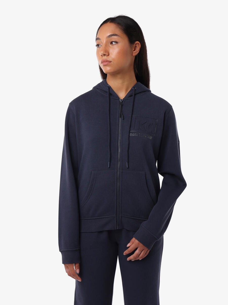 

JAKED Женская хлопковая фитнес-толстовка темно-синего цвета