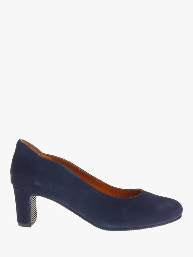 Туфли Zoey на каблуке из кожи для широкой стопы Jones Bootmaker, Navy