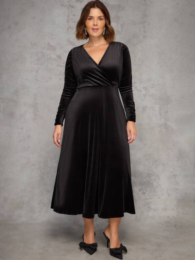 

Платье-футляр с длинными рукавами из бархата Live Unlimited, Black