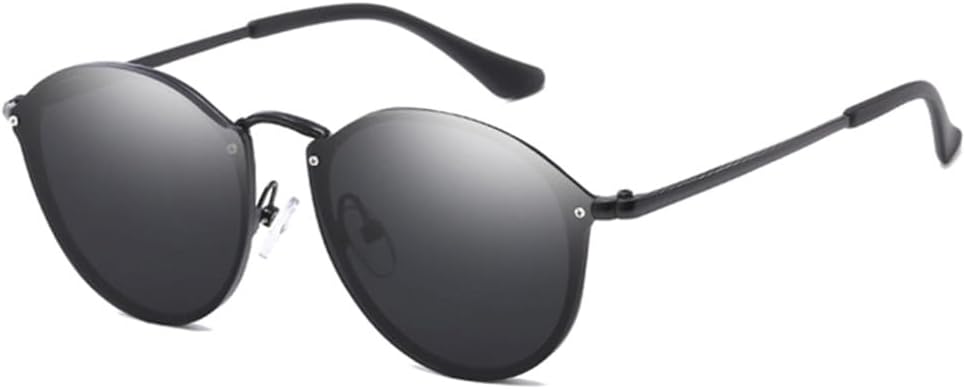 

Круглые солнцезащитные очки для мужчин, «кошачий глаз», женские солнцезащитные очки в винтажном металлическом стиле, мужские солнцезащитные очки для вождения, черные очки с защитой от УФ-излучения UV400 VFDHN, Black Black