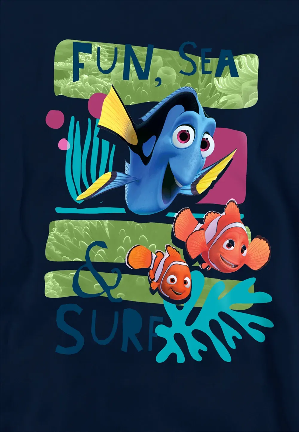 Детский худи с принтом Finding Nemo, Disney, темно-синий — фото 2
