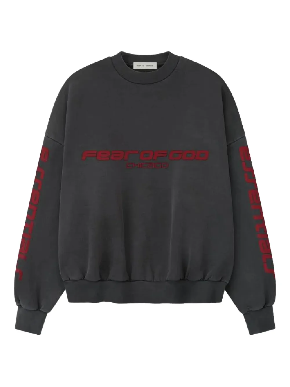 

Свитшот с логотипом Chicago и круглым вырезом Fear Of God Essentials, серый