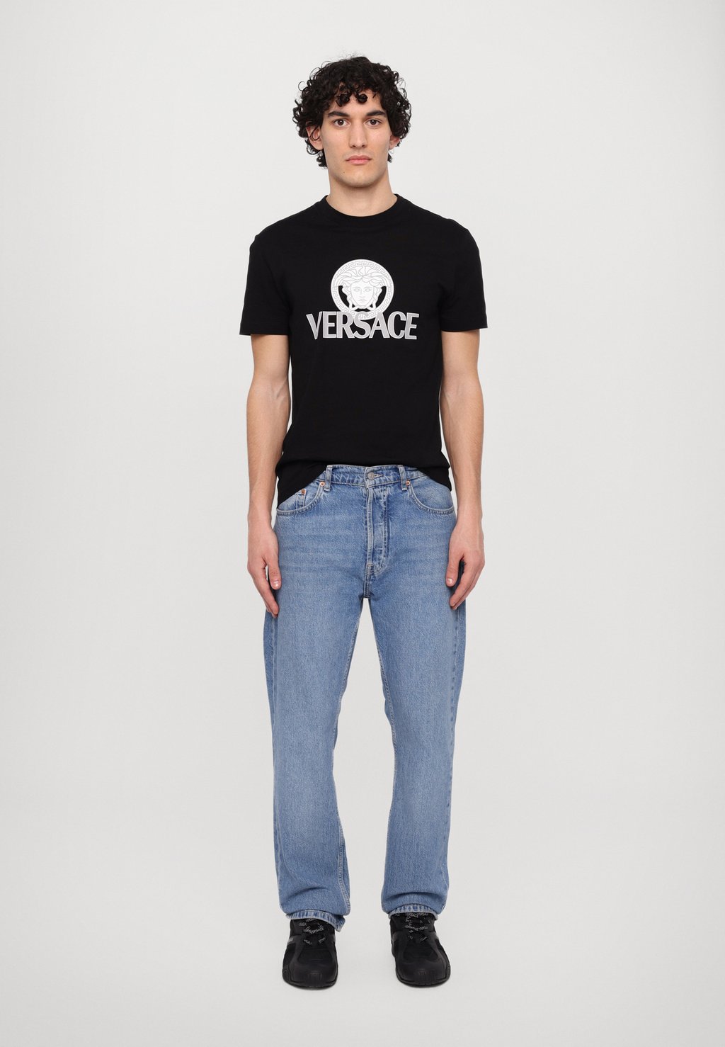 Футболка с принтом COMPACT PRINT Versace, черный — фото 2