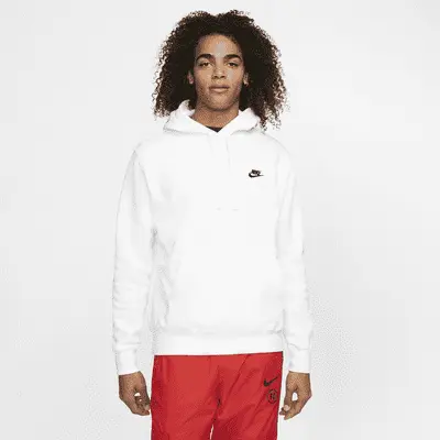 Худи Nike Sportswear Club Fleece Pullover Hoodie, белый/черный — фото 4