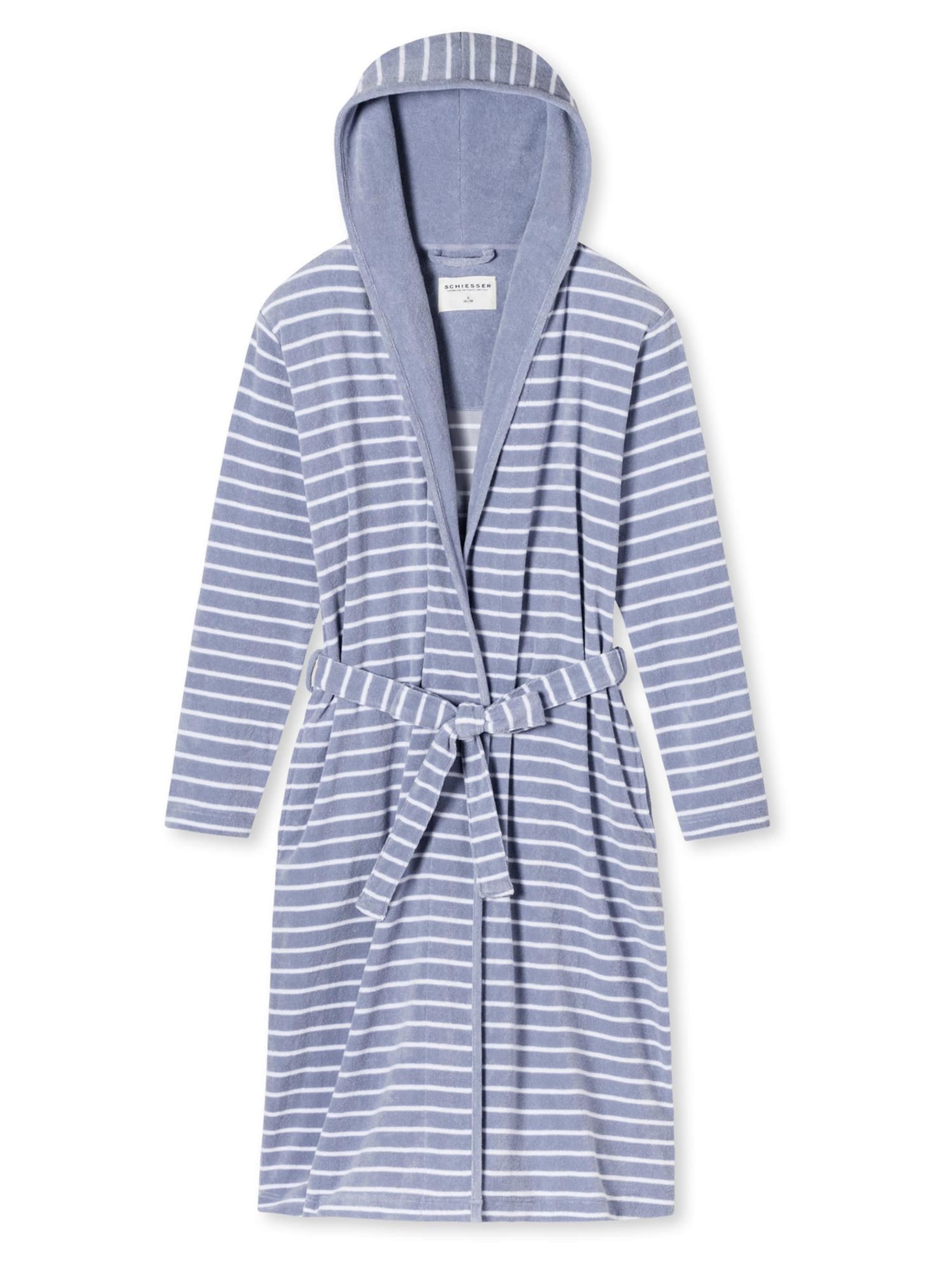 

SCHIESSER Длинный банный халат 'Feather Terry' в светло-голубом цвете