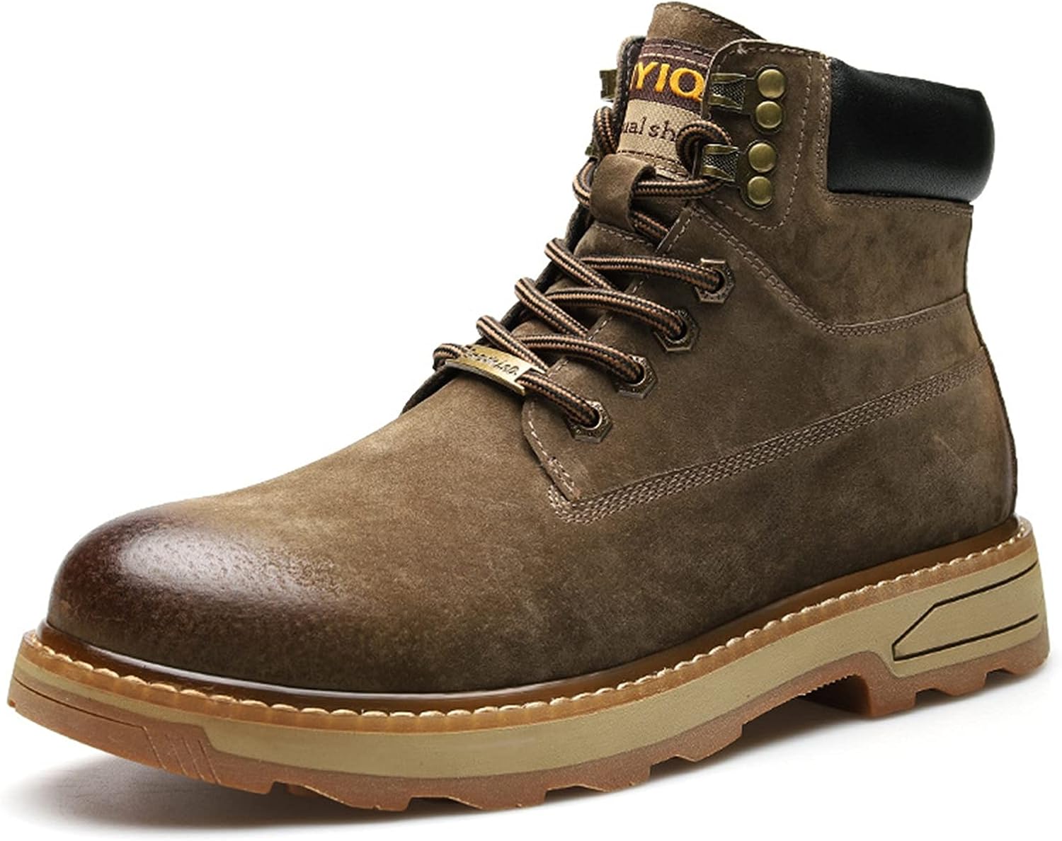 

Высокие походные ботинки, мужские кожаные ботинки, замшевые классические ботинки до щиколотки с нескользящей шнуровкой, удобная обувь для прогулок на улице, езды верхом и работы в саду, для дня рождения, Дня отца Rishengchang, хаки