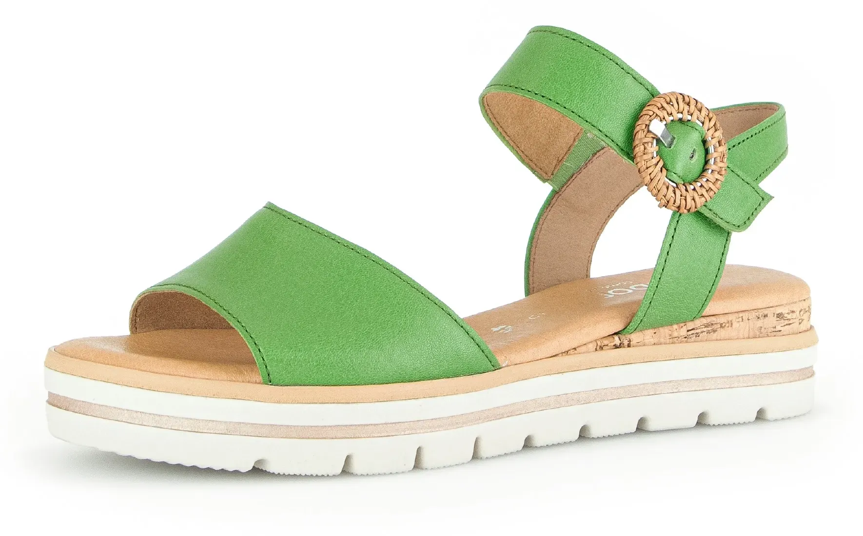 

Сандалии Gabor "RHODOS", летняя обувь, босоножки, танкетка, на застежке-липучке, ширина G, зеленый