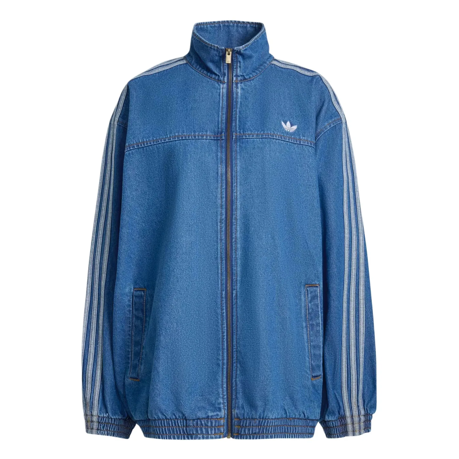 Джинсовка с полосками Adilenium Adidas Originals, Blue Denim