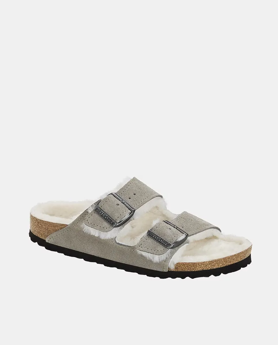 

Женские домашние тапочки из овчины Arizona VL Stone Birkenstock, серый