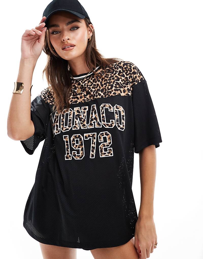 

ASOS DESIGN – Airtex Football – трикотажный топ с леопардовым принтом