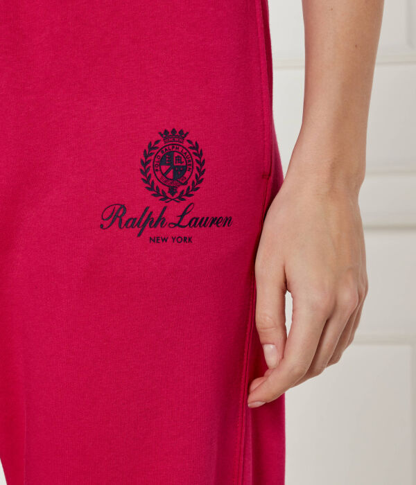 Спортивные брюки женские Polo Ralph Lauren хлопковые на кулиске, розовый — фото 4