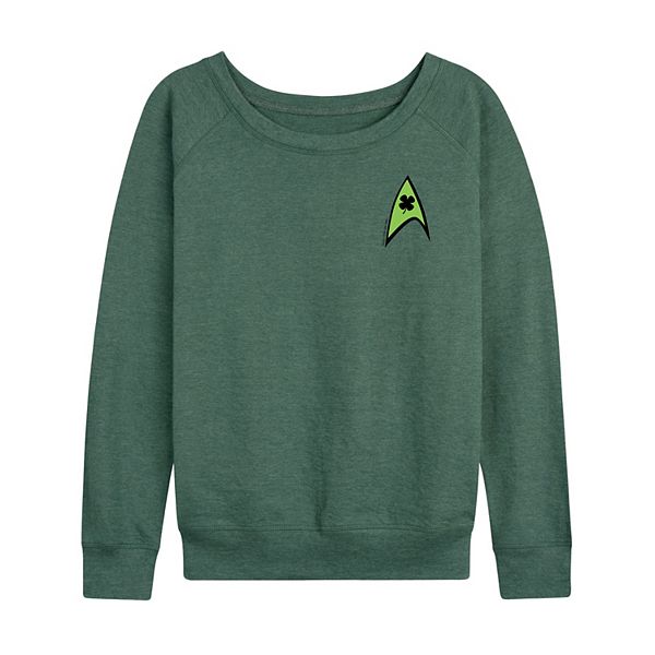 

Женская футболка с длинным рукавом Star Trek Starfleet Clover Logo French Terry Licensed Character, Heather Juniper