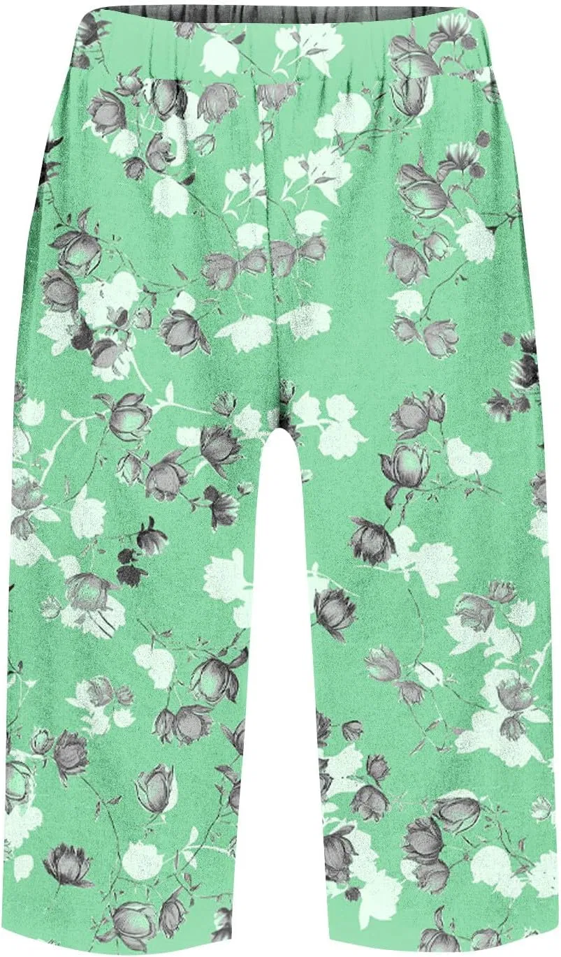 Женские бермуды из хлопка и льна, свободные, с карманами, Oi230-light Green — фото 3