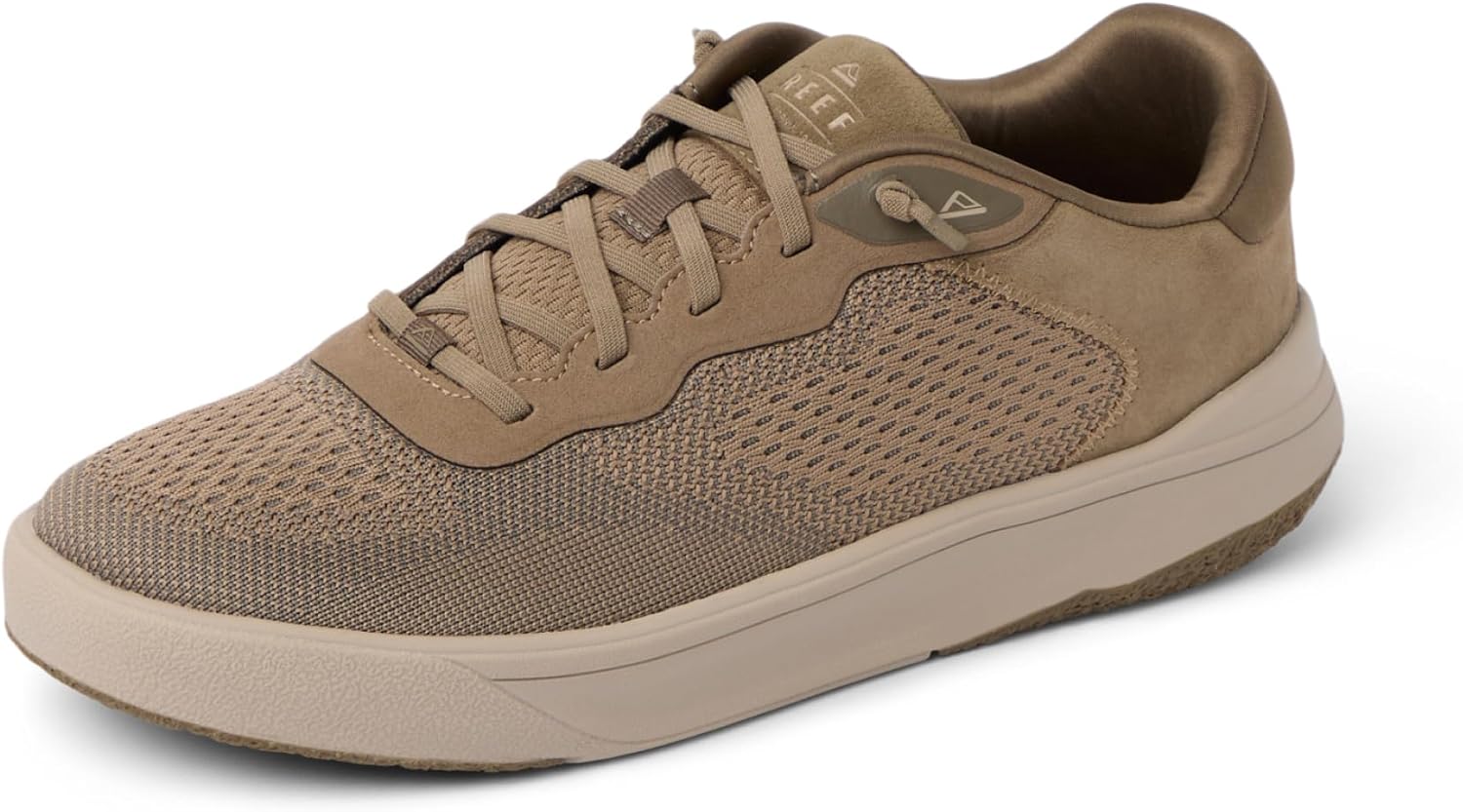 

Мужские кроссовки REEF Shoreline Del Mar, дышащий вязаный верх, легкие и гибкие, амортизирующая стелька, эластичные шнурки, Fossil/Tan