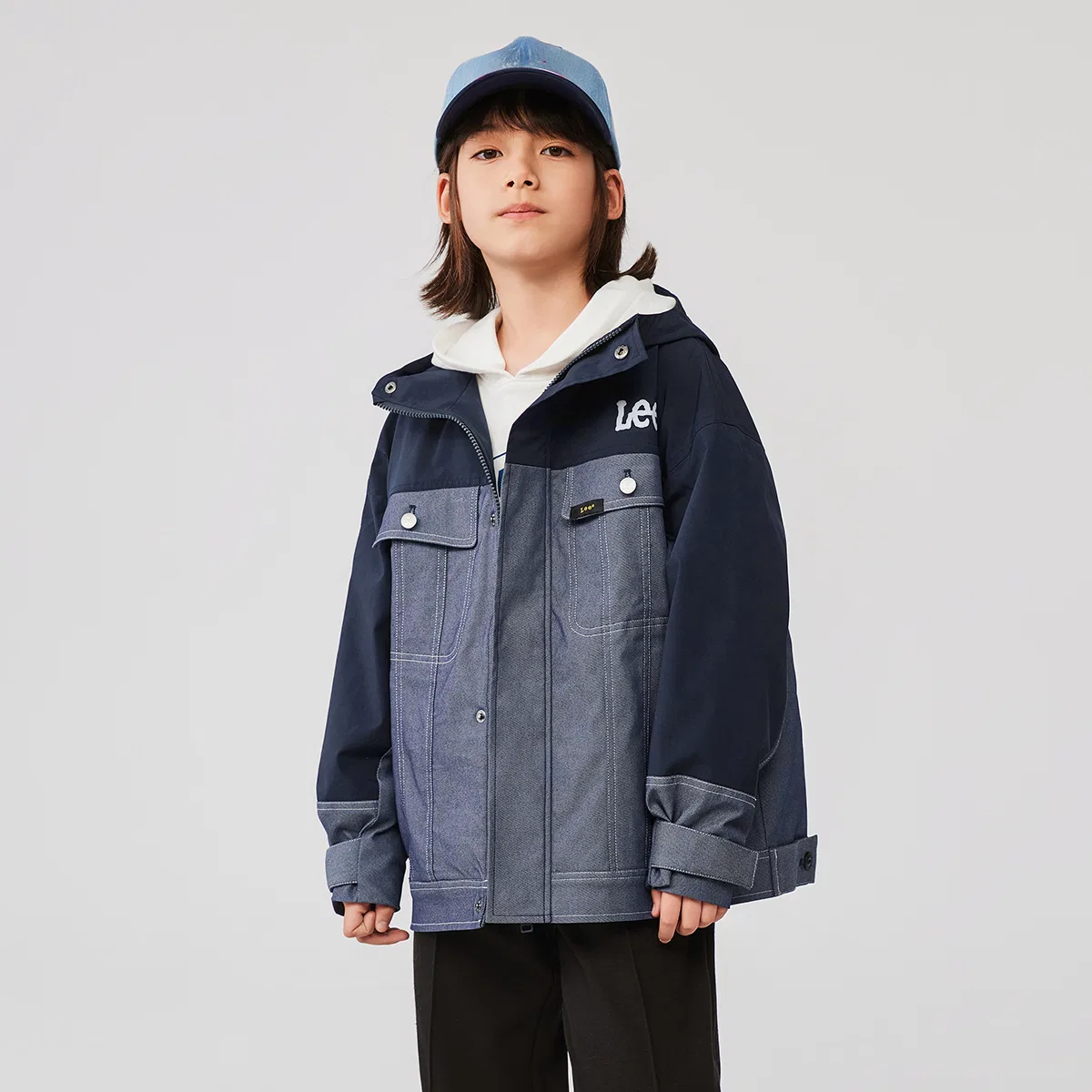 Куртка LEE KIDS уличный стиль армейский зеленый — фото 4