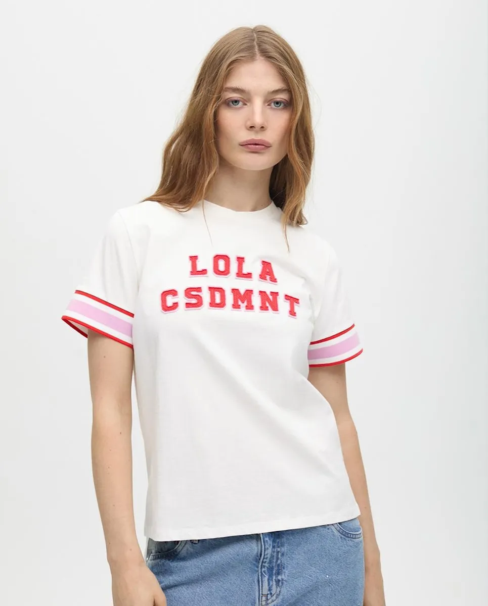 

Женская футболка 100% хлопок с логотипом спереди Lola Casademunt, белый