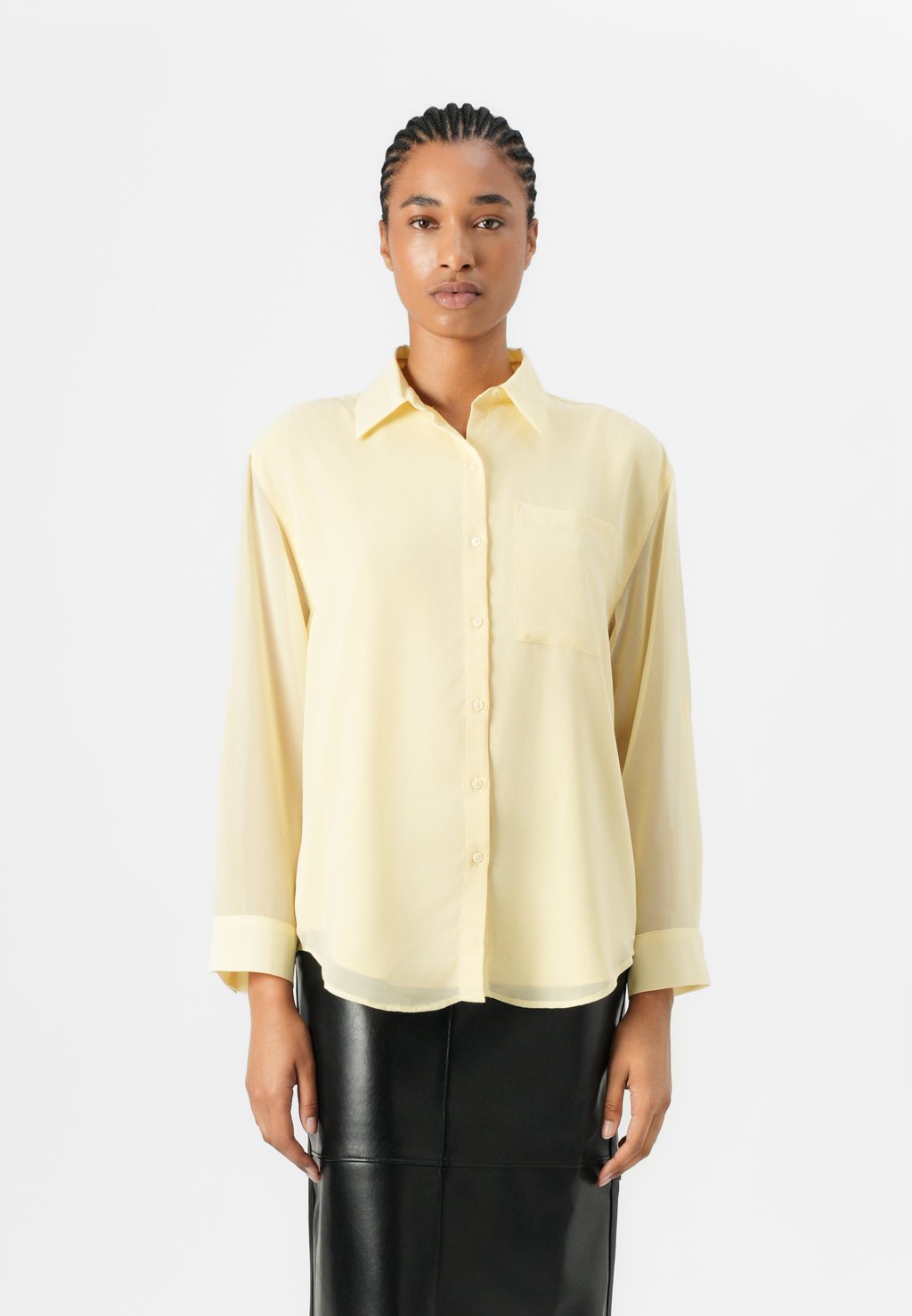 

Блузка на пуговицах ROLL SLEEVE UTILITY POCKET Calvin Klein, желтый