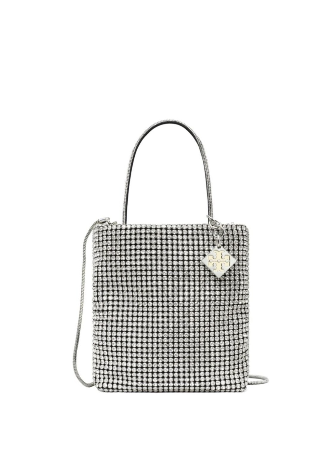 

Tory Burch сумка-тоут Night Owl размера мини с кристаллами, серебристый