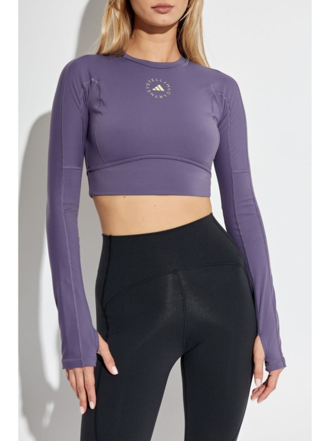 Adidas by Stella McCartney топ для йоги TrueStrength, фиолетовый — фото 3