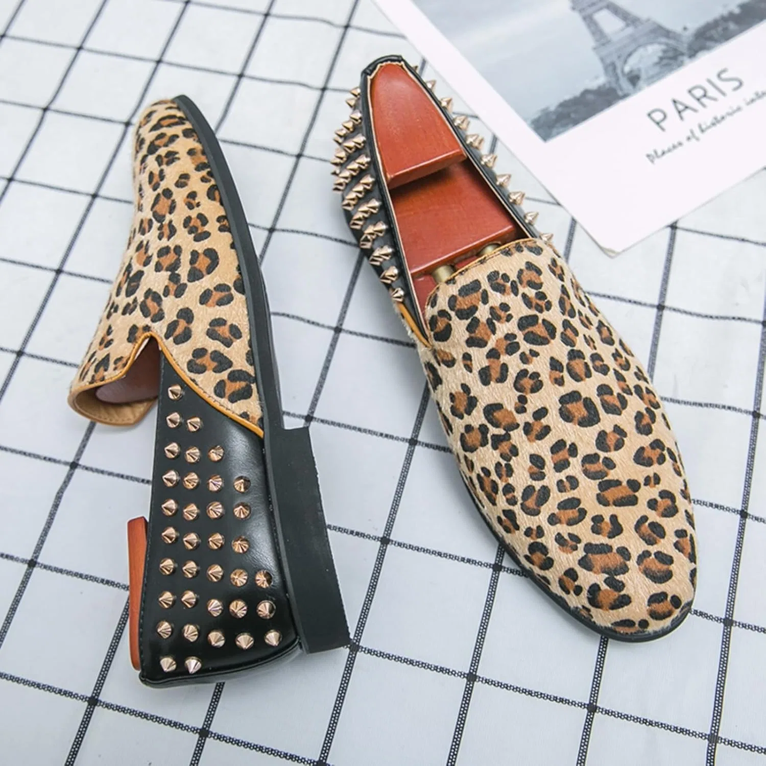 Мокасины с леопардовым принтом, Men's, Leopard Print Kpdwfms — фото 4