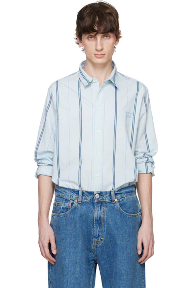 

Синяя свободная рубашка Maison Kitsuné