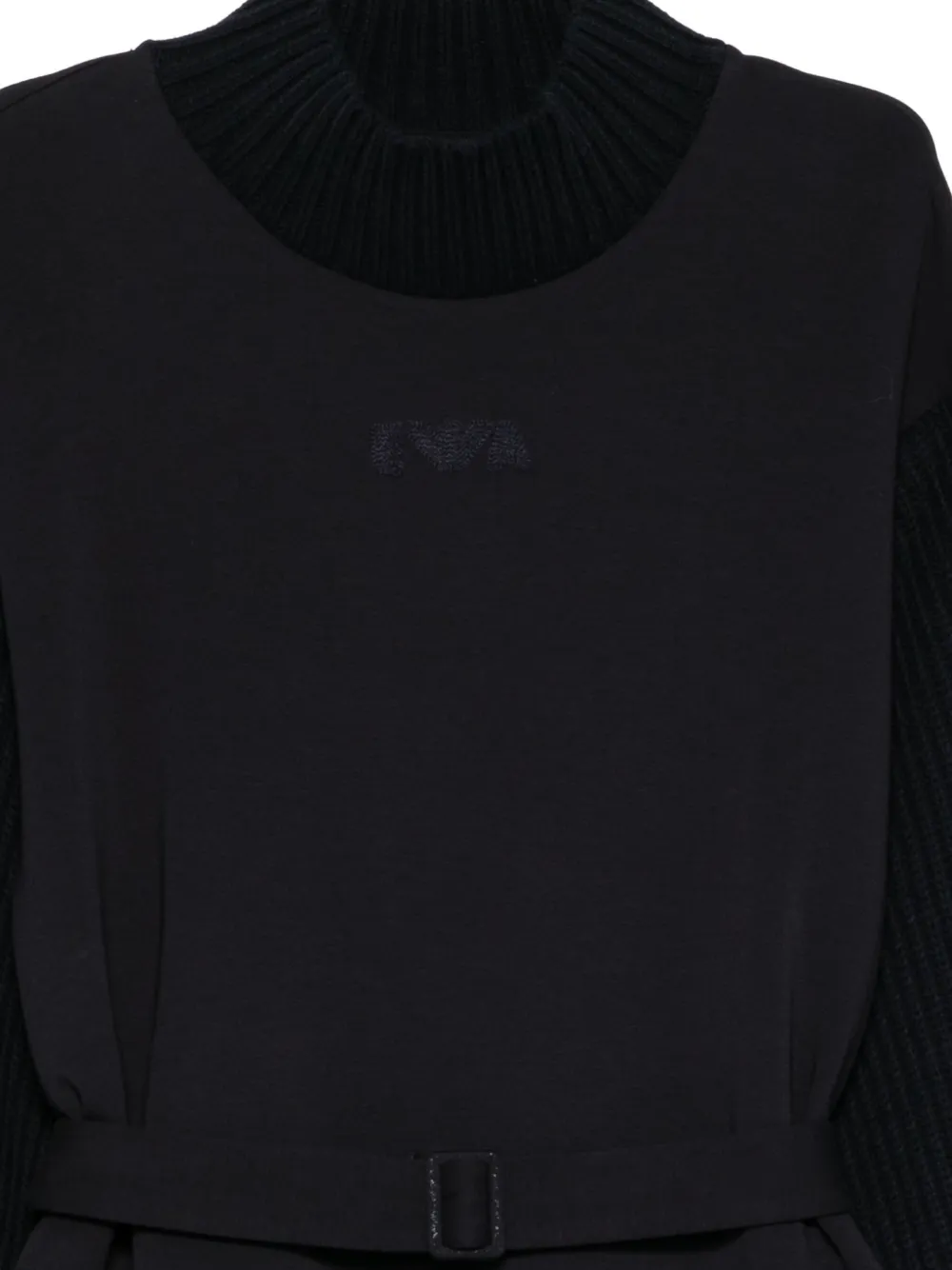 Платье с длинными рукавами и поясом Emporio Armani Kids, черный — фото 3