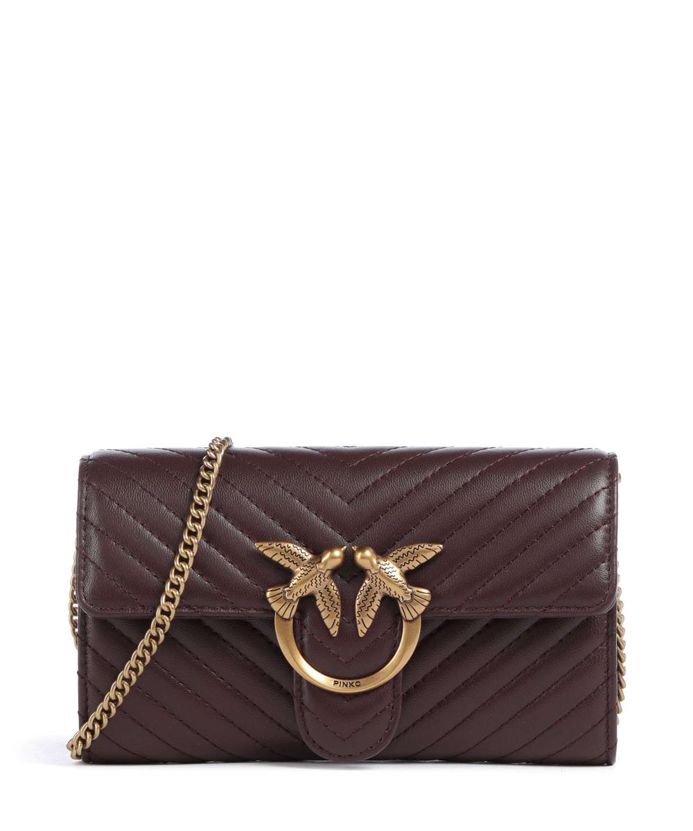 

Кошелек Love one из мелкозернистой коровьей кожи Pinko, бордовый
