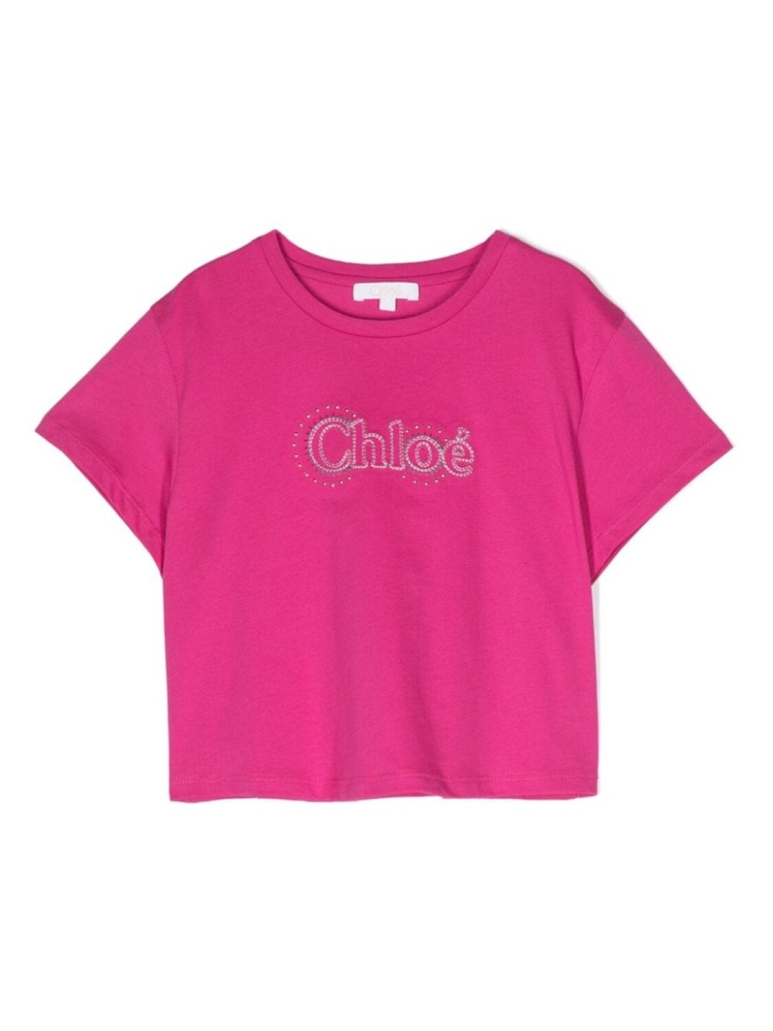 

Chloé Kids футболка с вышитым логотипом, розовый