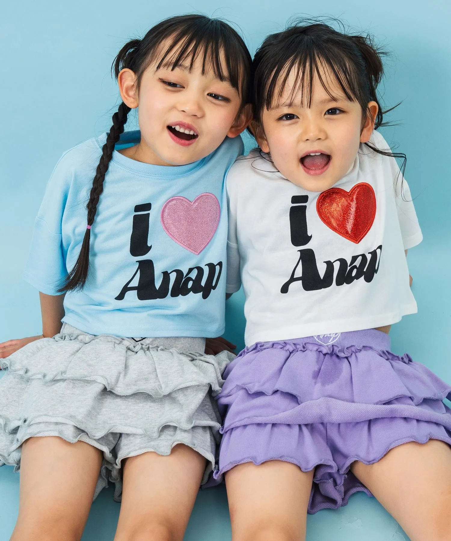 Детская футболка кроп с блестящим сердцем ILOVE ANAP kids белая