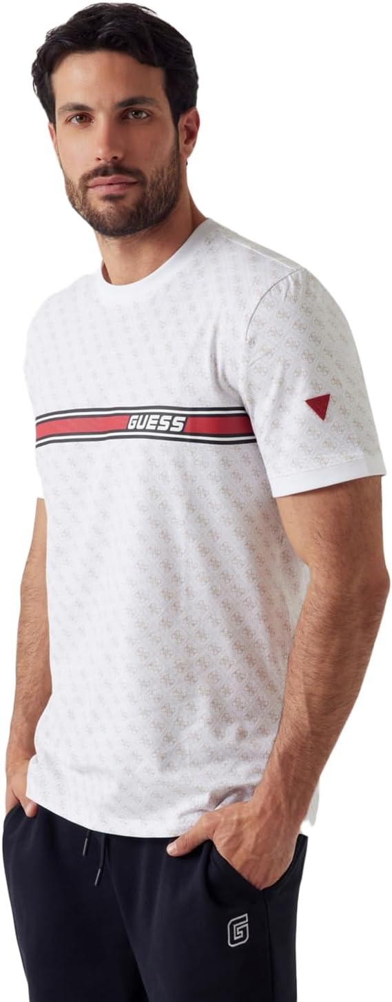 

Футболка Guess Mens Eco Jamey, 4G Aop Pure White, Белый, Футболка Guess Mens Eco Jamey, 4G Aop Pure White