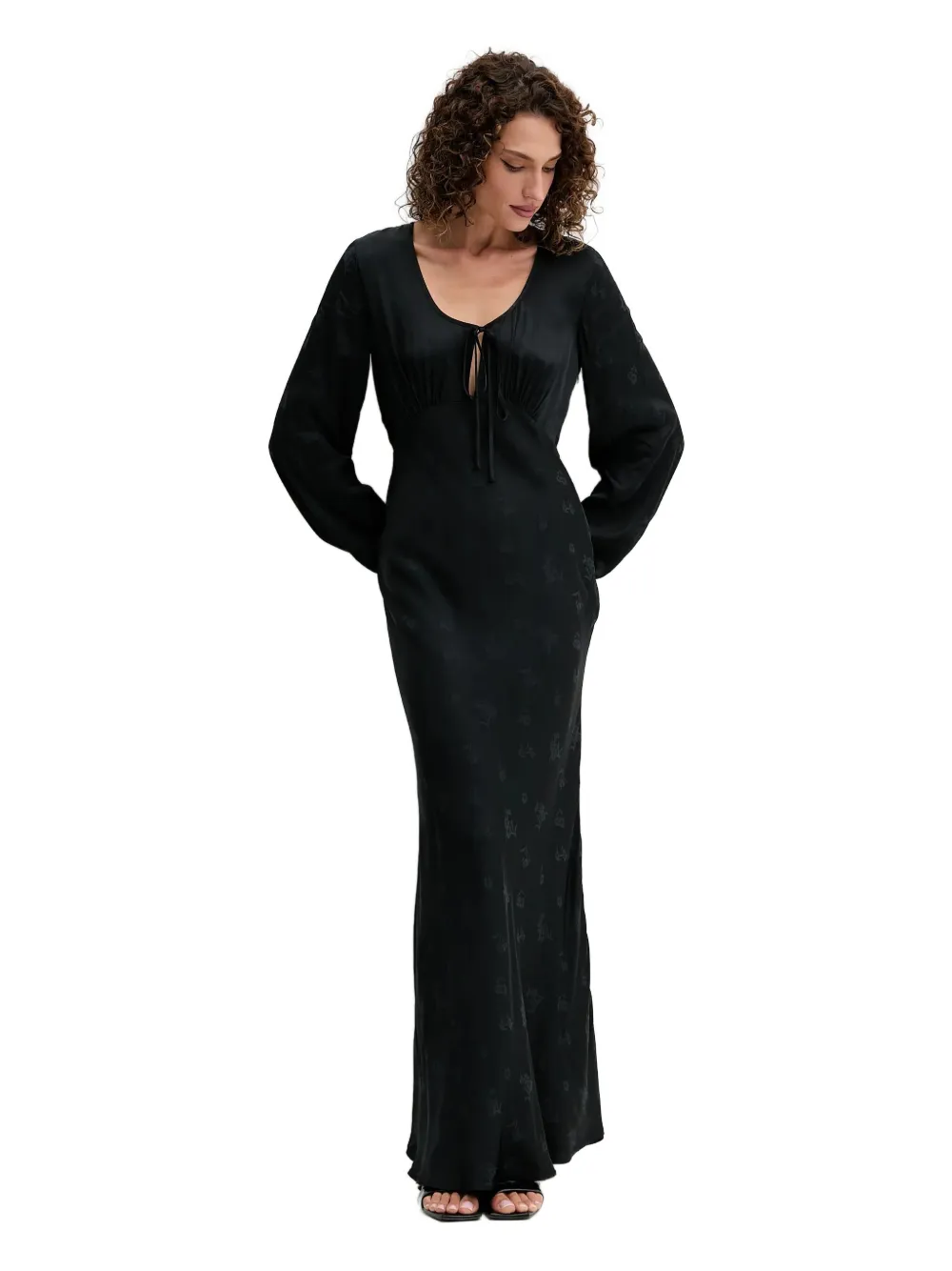 

Макси-платье с галстуком на шее Twinset, черный