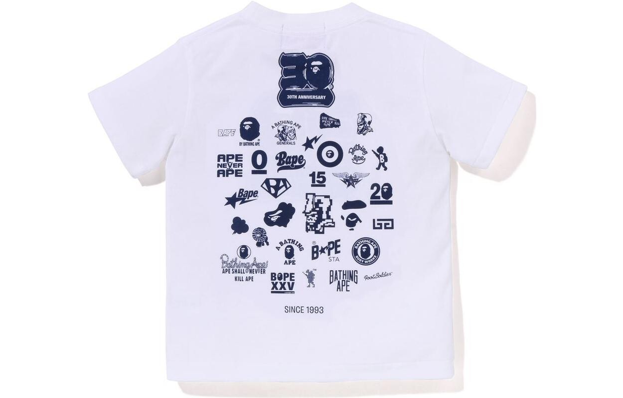 Детская футболка A Bathing Ape, зеленый/белый — фото 4