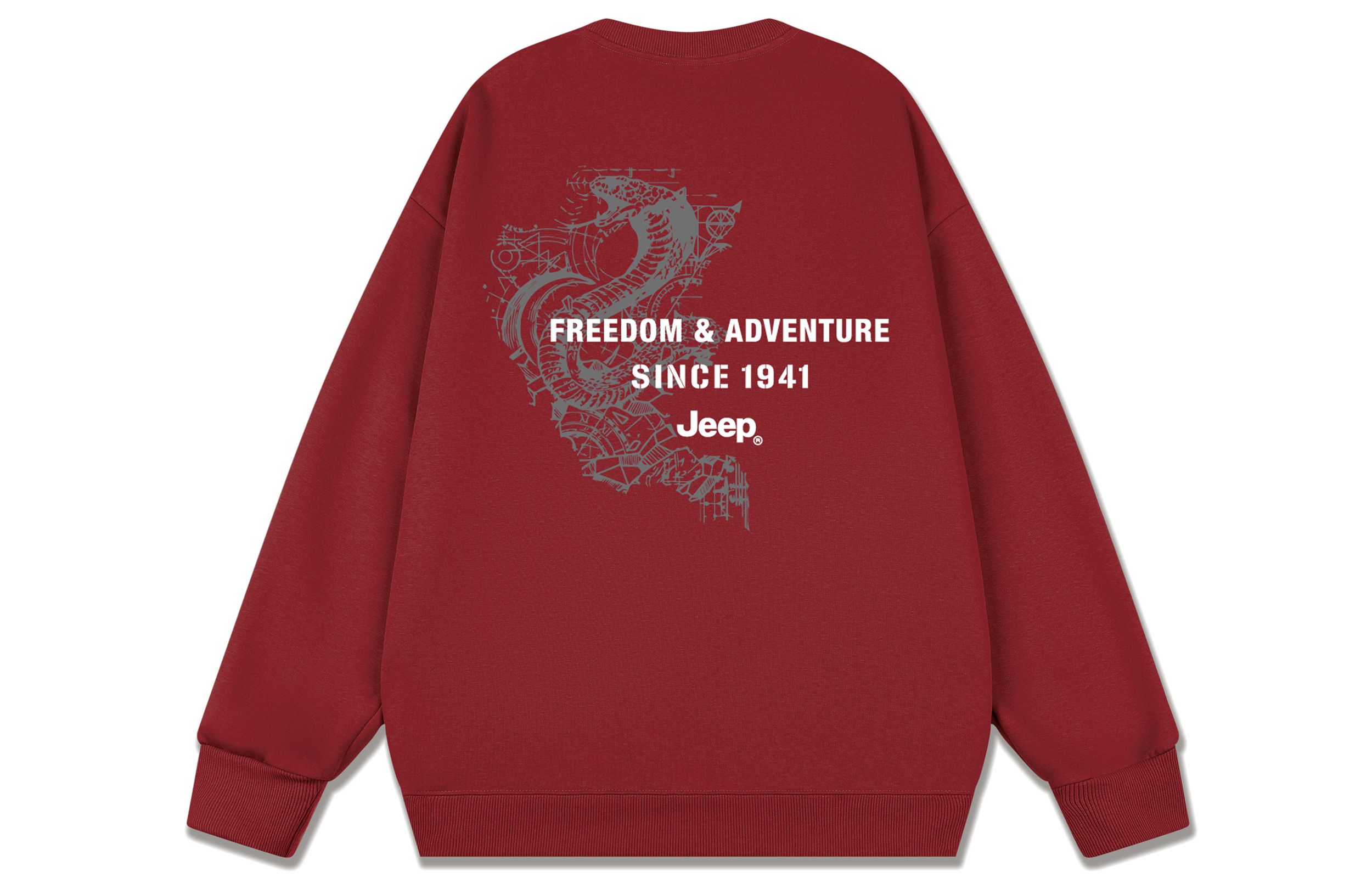 

Свитшот Unisex Crew Neck Moderate Regular Jeep, burgundy