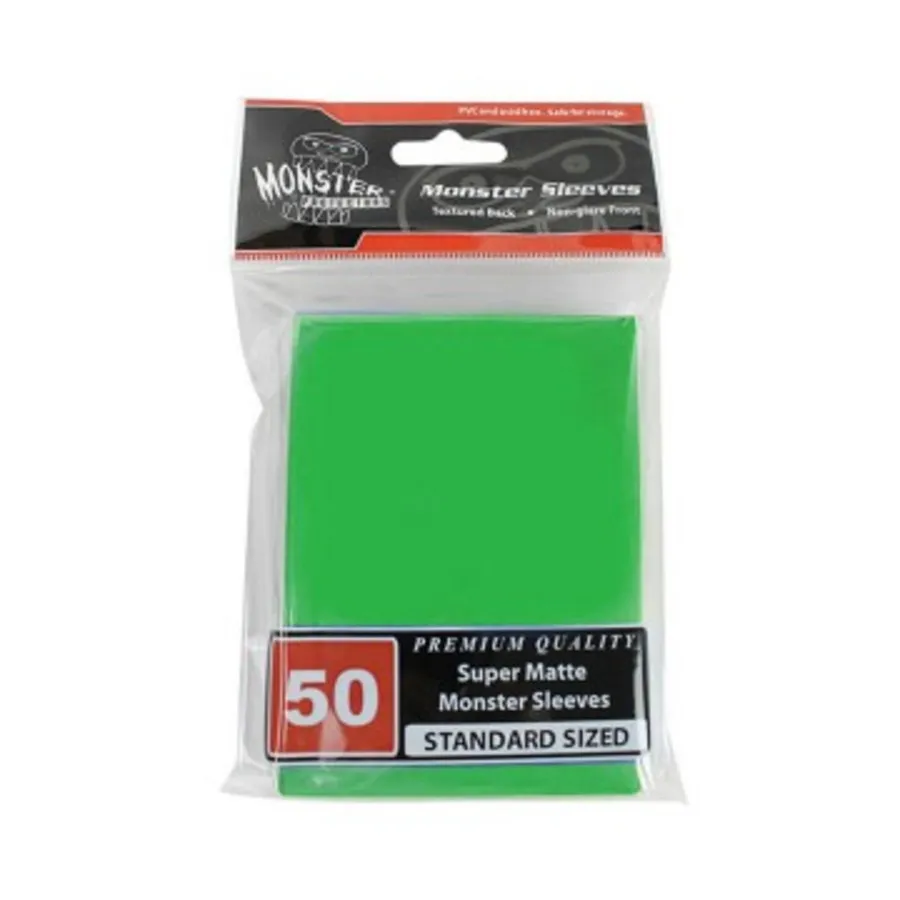 

Стандартный размер CCG — суперматовый зеленый (50), Monster Protectors - Card Sleeves - Standard CCG Size