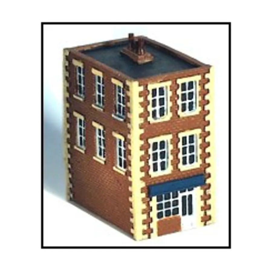 

Таунхаус с двумя заливами и плоской крышей, Terrain Maker Pewter Buildings & Books