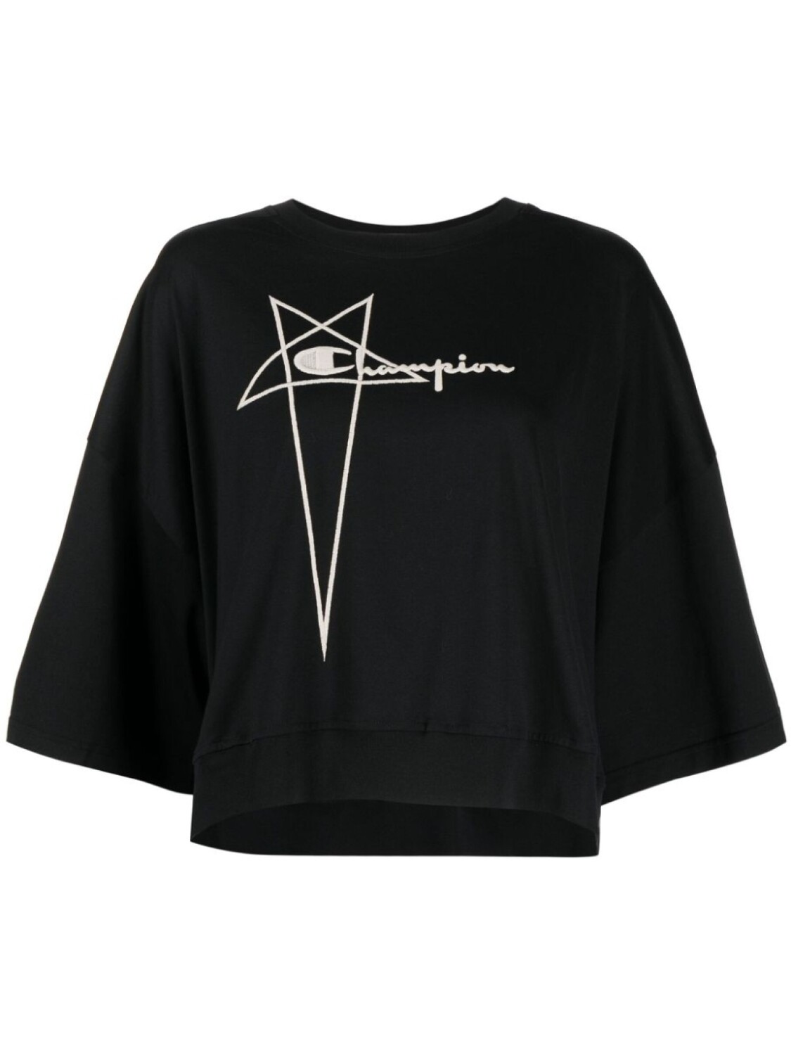 

Rick Owens X Champion футболка с вышитым логотипом, черный